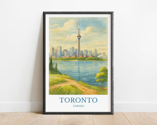 Toronto, Watercolor design poster, Canada Print, Toronto Wall Art