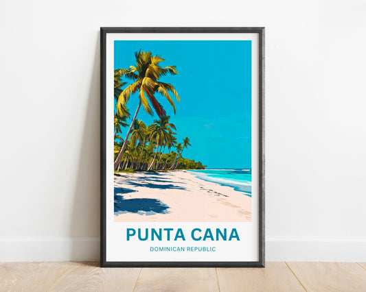 Punta Cana Travel Poster - Breathtaking Beach in Dominican Republic