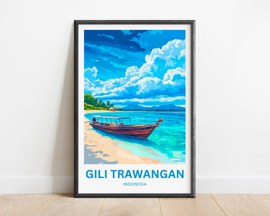 Gili Trawangan Travel Poster-  Paradise Island of Indonesia