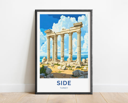Side, Turkey Travel Poster - Gateway to the Mediterranean