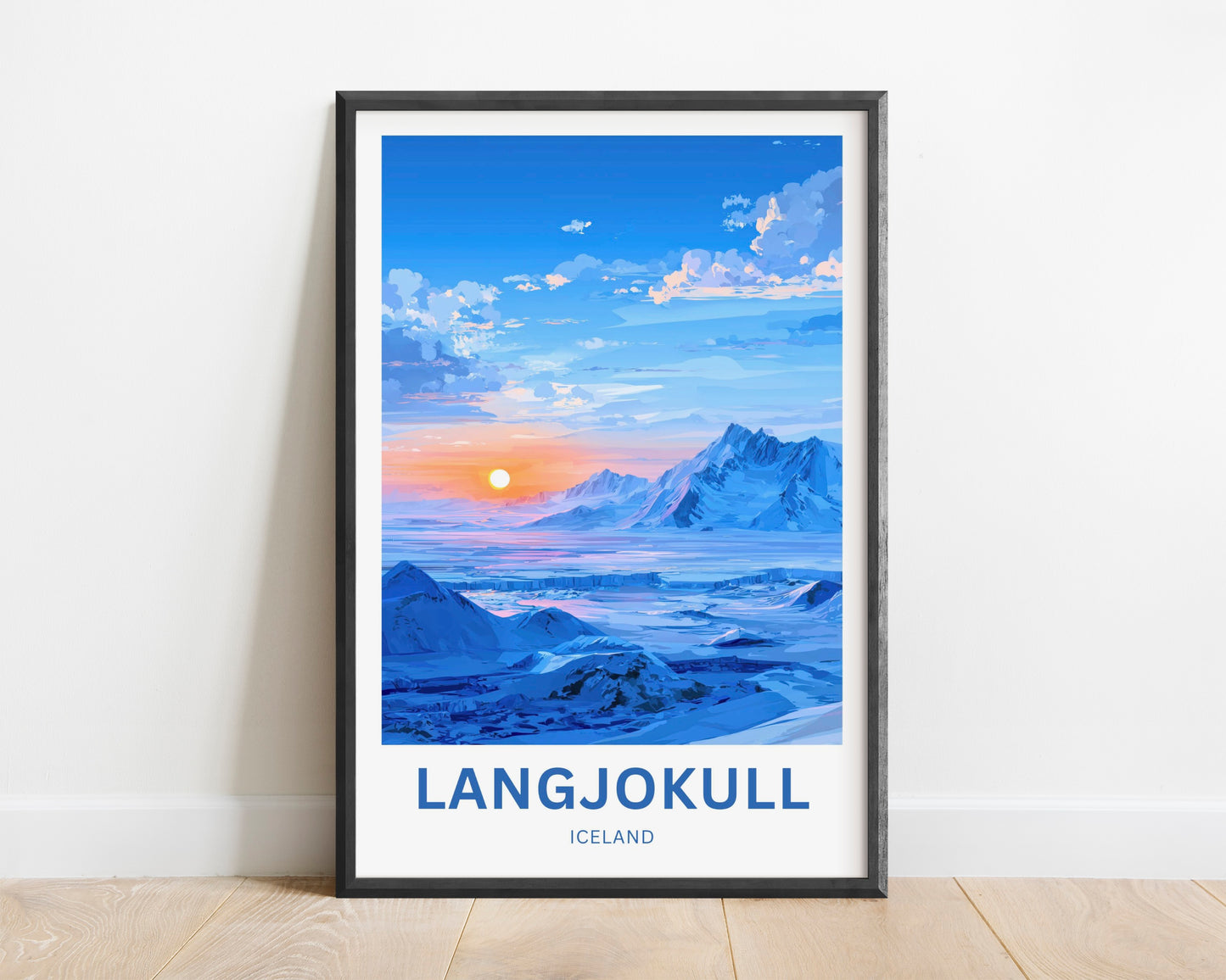Langjökull Travel Poster