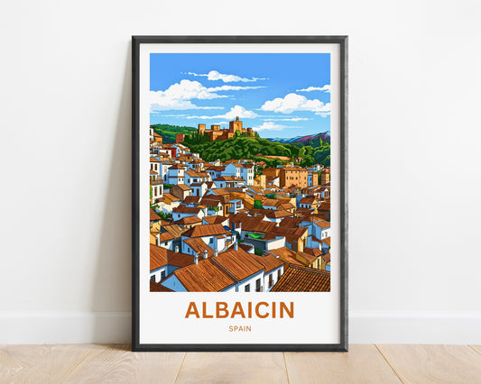 Albaicín Travel Poster - District Breathtaking Aerial View
