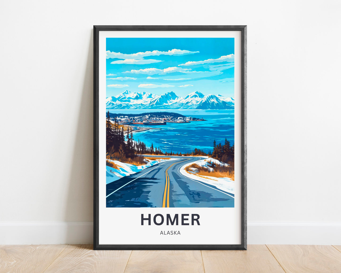 Homer Travel Poster - Captivating View of Alaskan Peaks