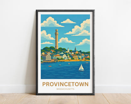 Provincetown Travel Poster- Pilgrim Monument Views
