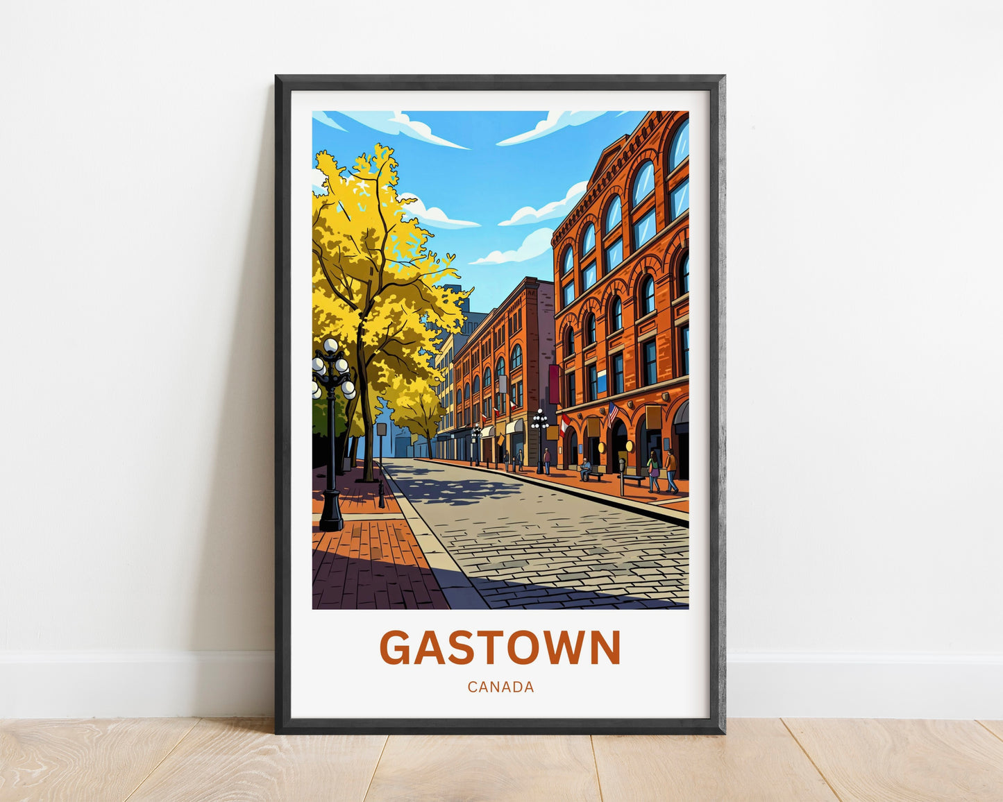 Gastown Travel Poster - Vancouver Heritage Streetscape
