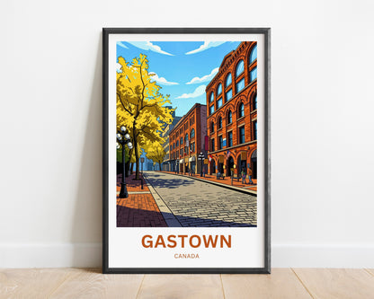 Gastown Travel Poster - Vancouver Heritage Streetscape