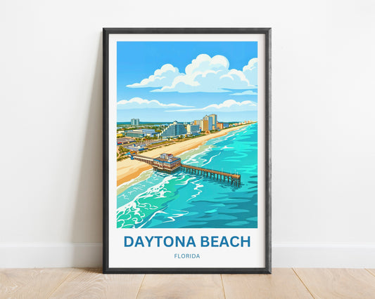Daytona Beach, Florida Travel Poster - Boardwalk View