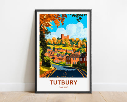 Tutbury Travel Poster - England Castle & Countryside Charm