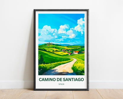Camino de Santiago Travel Poster - The Heart of the Camino: Picturesque Villages on the Pilgrim’s Path