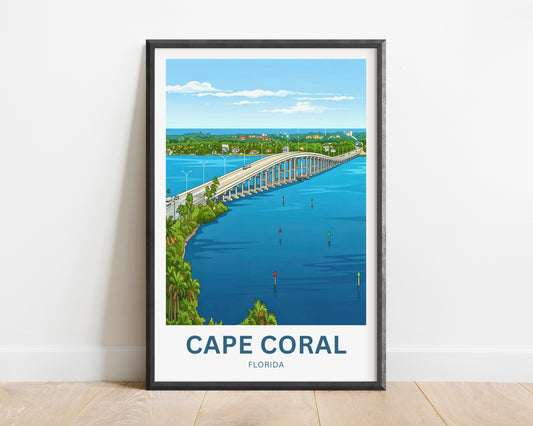 Cape Coral, Florida Travel Poster - River Crossing