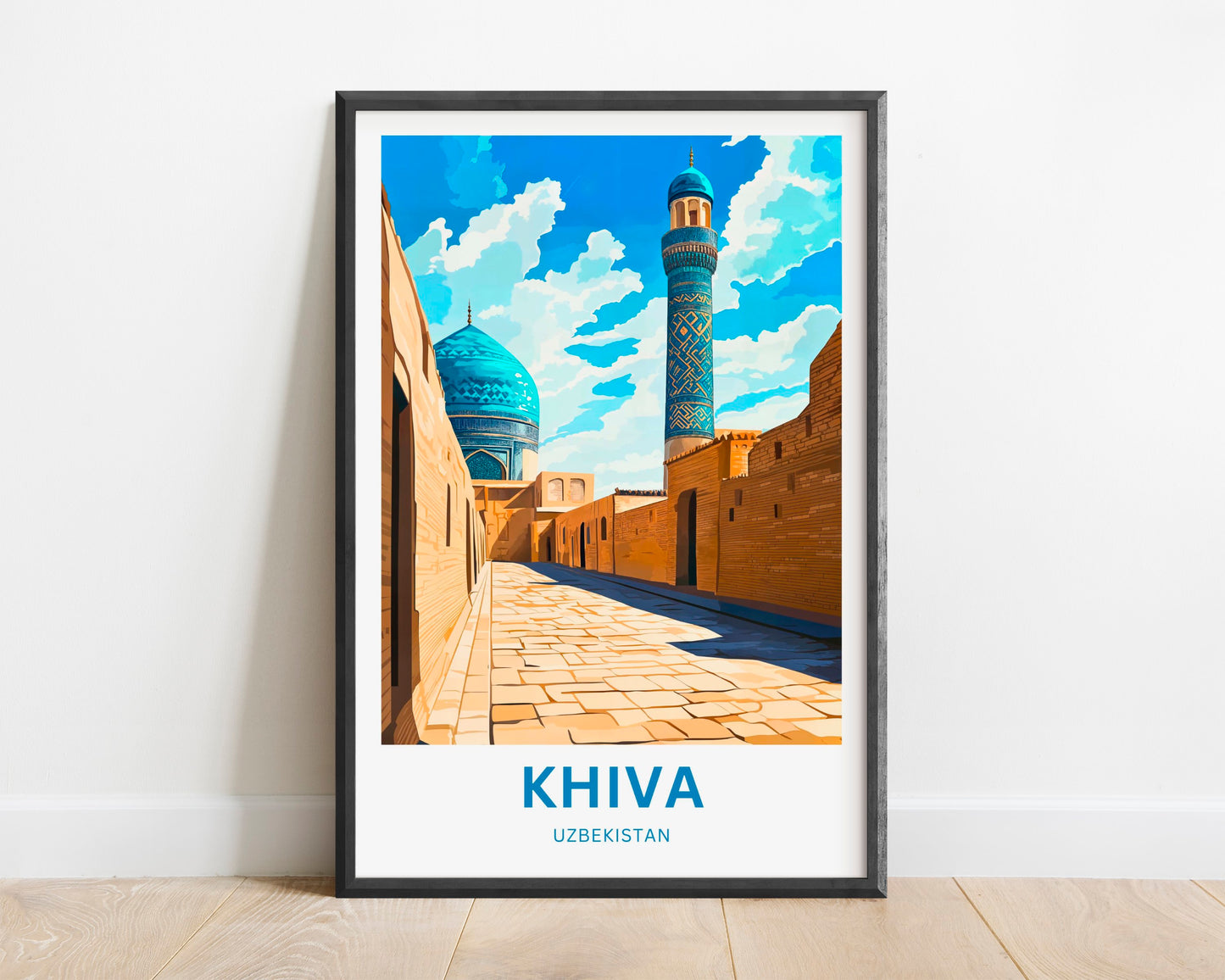 Khiva Travel Poster -  A City of Blue and Brick