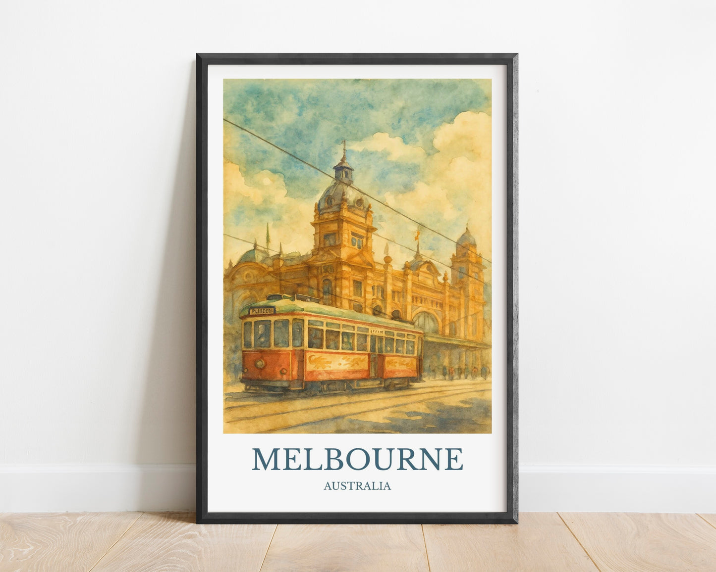 Melbourne, Watercolor design poster, Australia Print, Melbourne Wall Art