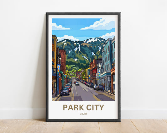 Park City Travel Poster - Downtown