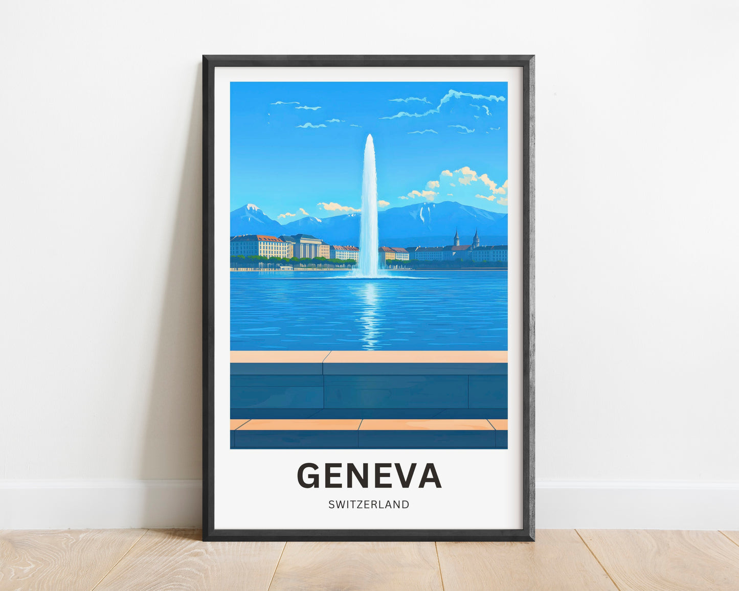 Geneva Travel Poster - Lake Geneva’s Shimmering Jewel