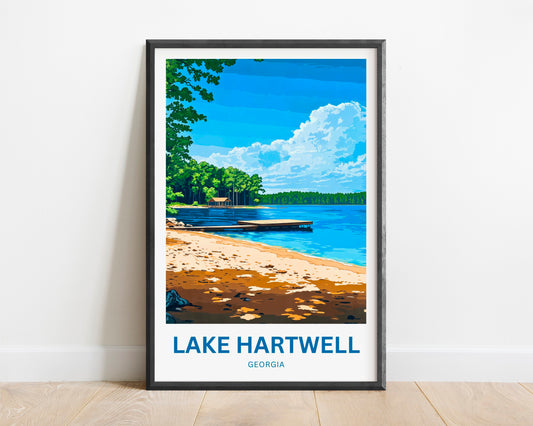 Lake Hartwell Travel Poster - Captivating Serene Water