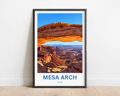 Mesa Arch Travel Poster -   Captivating Golden View, Utah