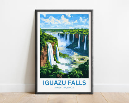 Iguazu Falls Travel Poster - Argentina and Brazil