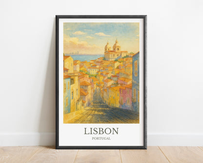 Lisbon, Watercolor design poster, Portugal Print, Lisbon Wall Art