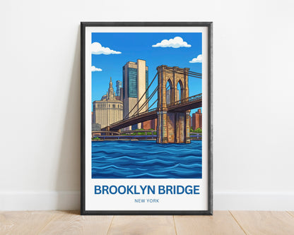 Brooklyn Bridge Travel Poster -  Historic Bridge