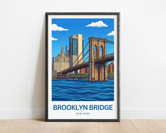 Brooklyn Bridge Travel Poster -  Historic Bridge