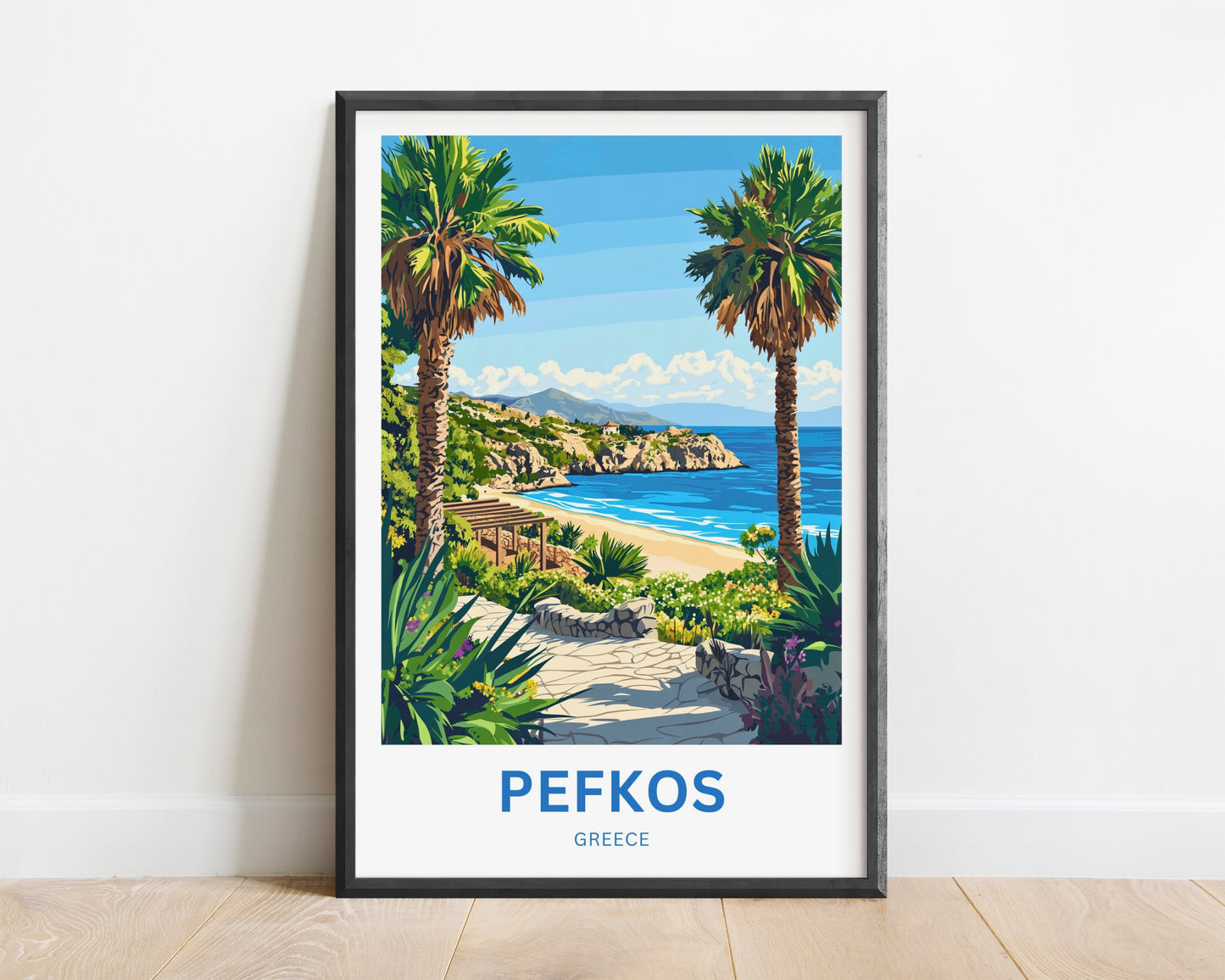 Pefkos Travel Poster - Rhodes Paradise