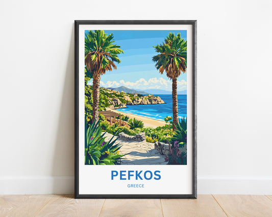 Pefkos Travel Poster - Rhodes Paradise