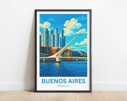 Buenos Aires Travel Poster - Puente de la Mujer
