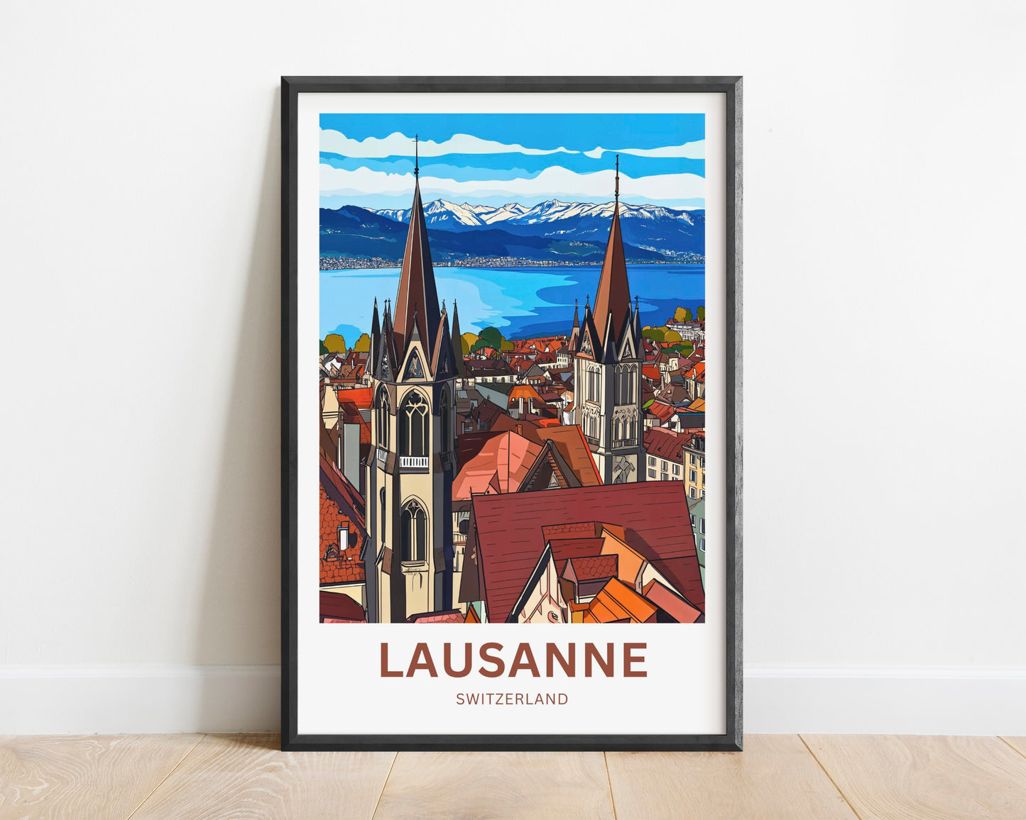 Lausanne Travel Poster- Heart of the Riviera Vaudoise