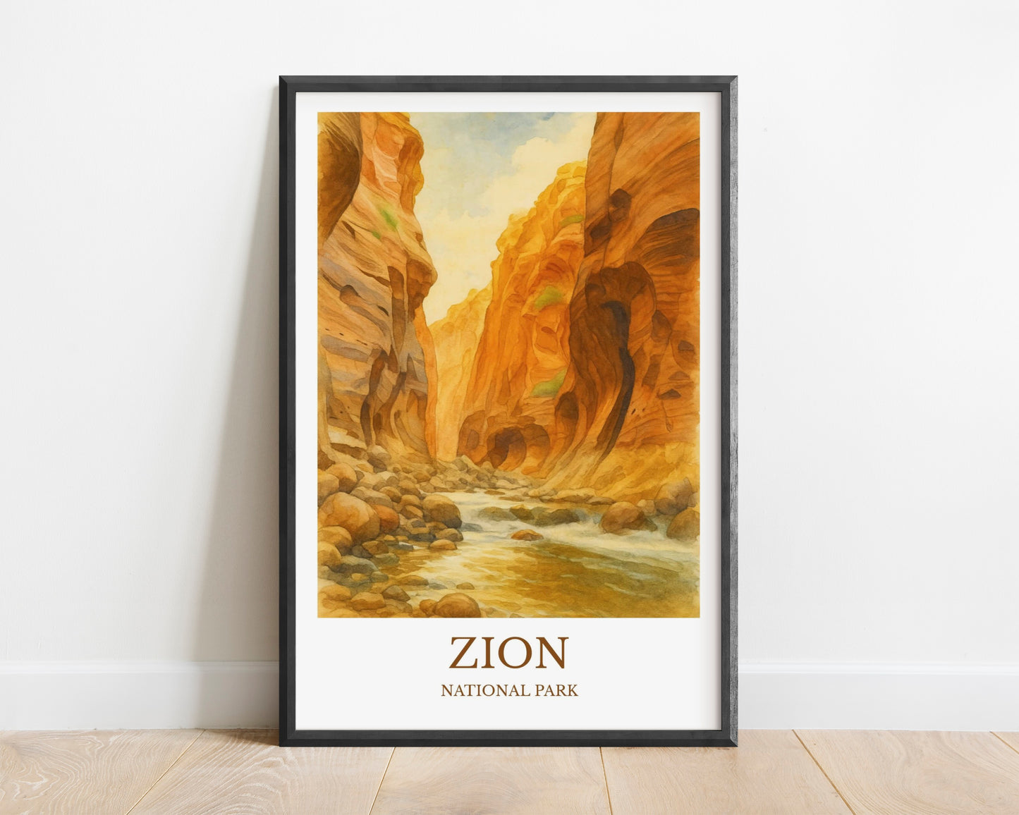 Zion, Watercolor design poster, National Park Print, Zion Wall Art