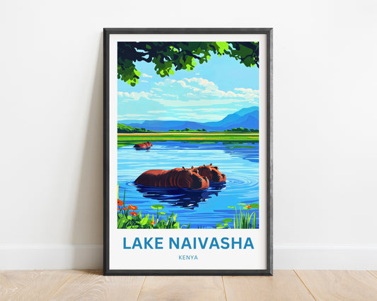 Lake Naivasha Travel Poster - Kenya