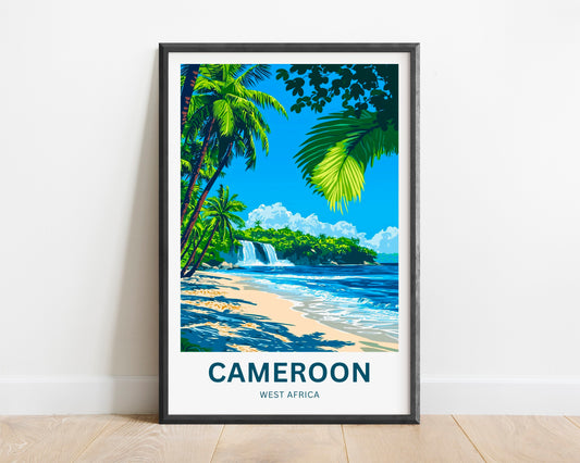 Cameroon Travel Poster  - Stunning Falls in West Africa