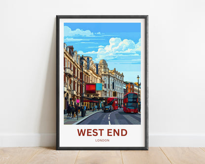 West End Travel Poster - London Theatre Street