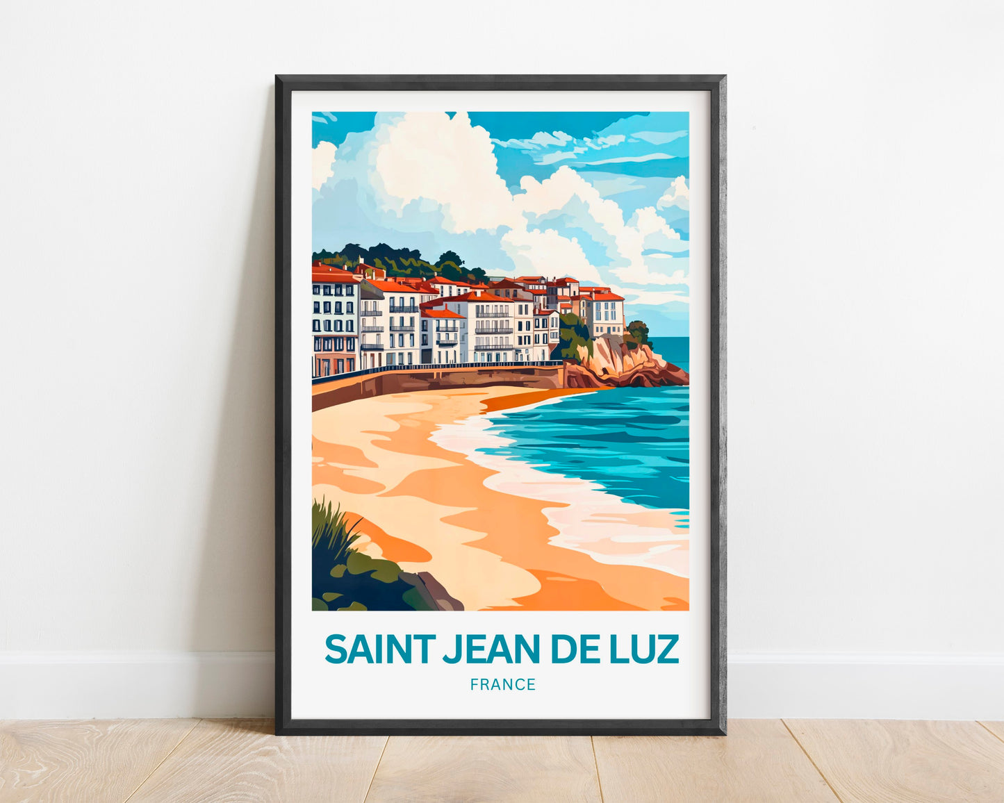 Saint-Jean-de-Luz Travel Poster - Stunning Seaside France Town View