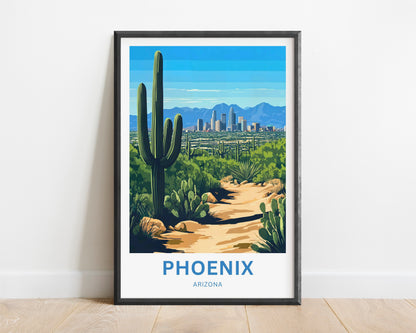 Phoenix Travel Poster - Captivating Cactus & Dessert City of Arizona