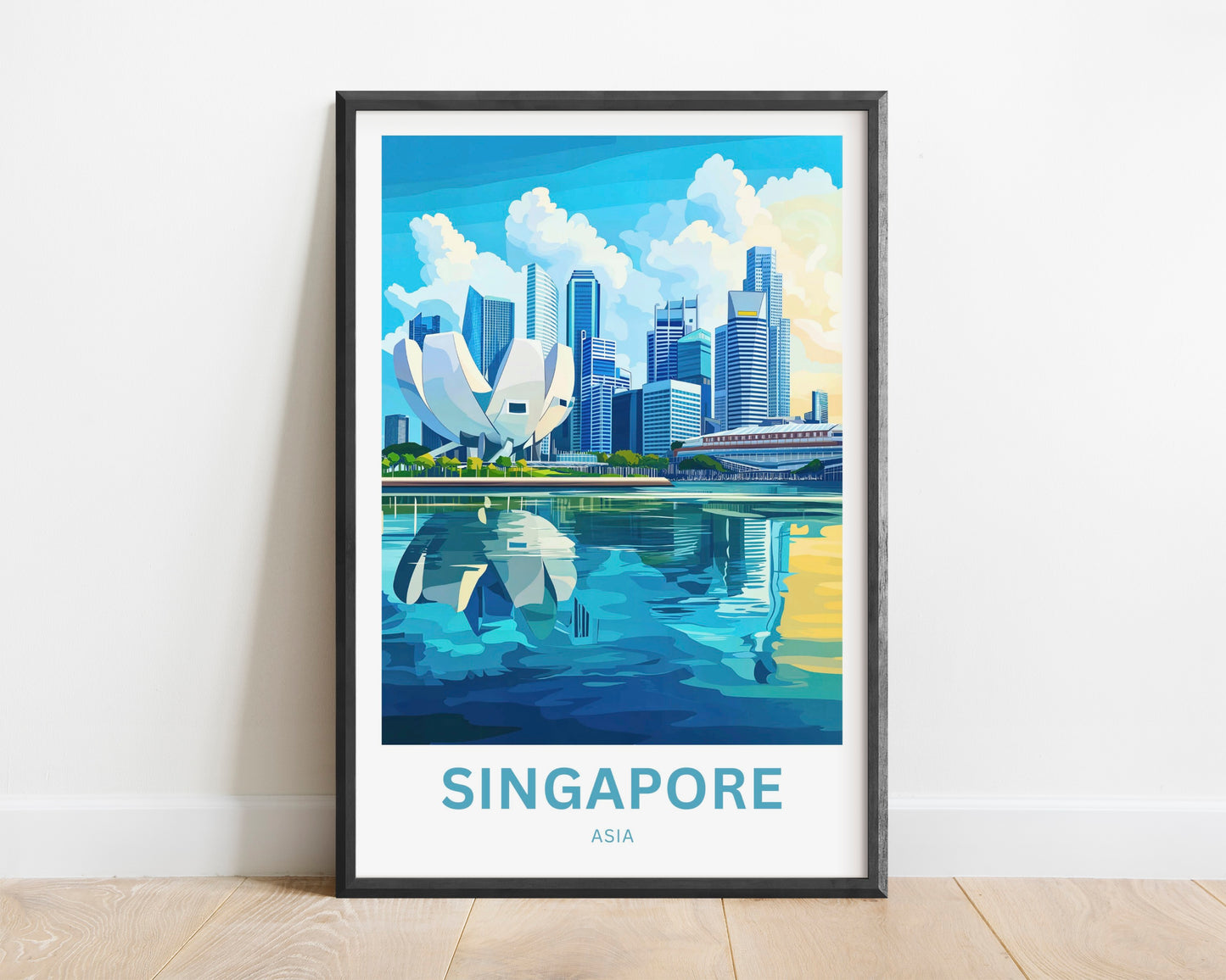 Singapore Travel Poster - Captivating Marina Bay Skyline