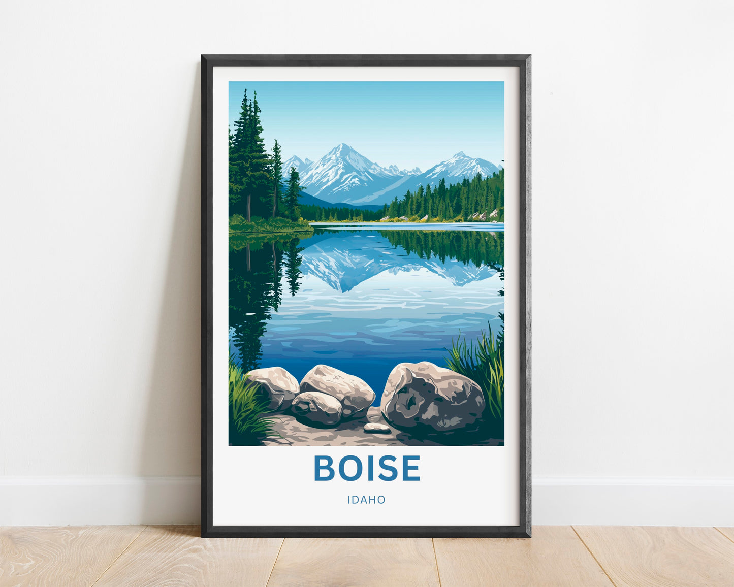 Boise Travel Poster - Tranquil Lakeside Spot