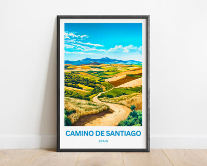 Camino de Santiago Travel Poster - The Way to Santiago: A Landscape of Tranquility