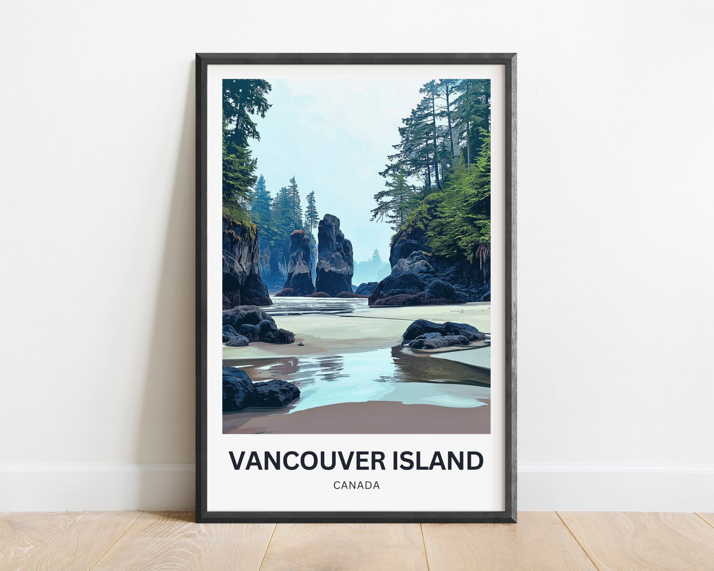 Vancouver Island Travel Poster - Where Forest Meets the Sea