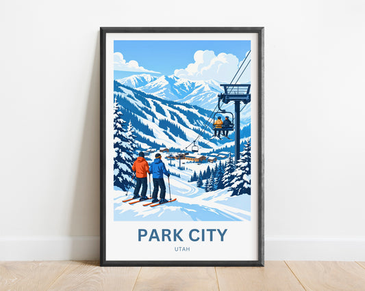 Park City Travel Poster - Alpine Ski Adventure