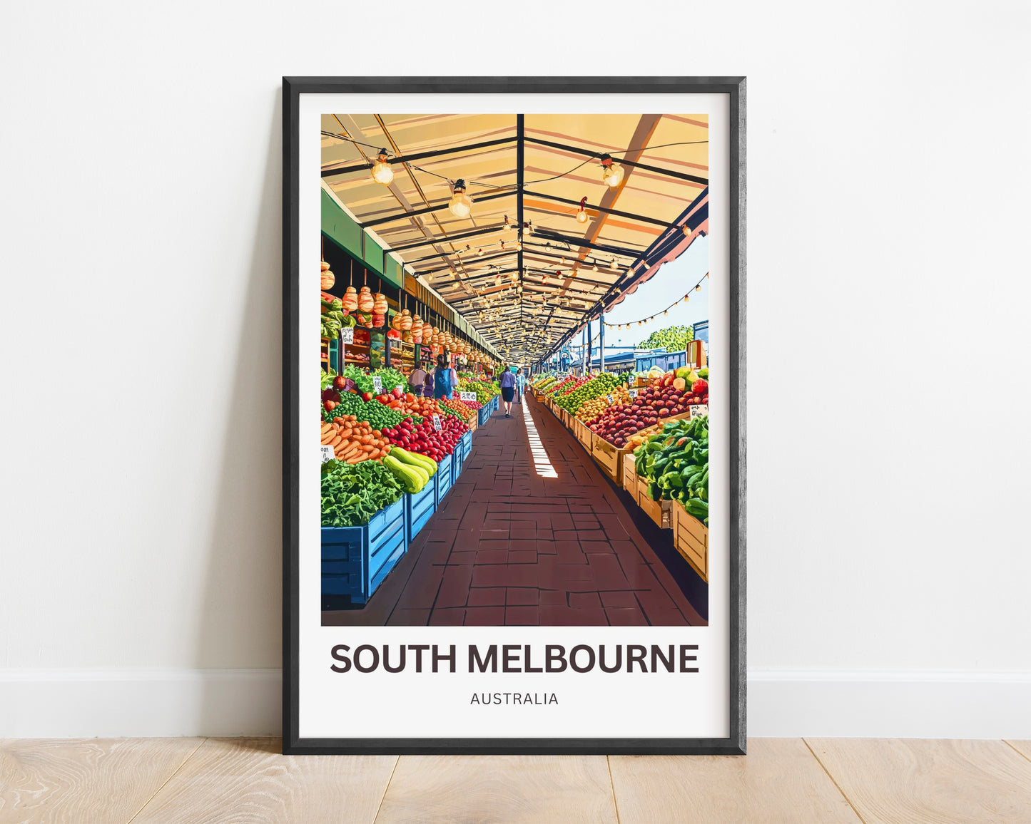 South Melbourne Market Travel Poster  - Historic Market Charm
