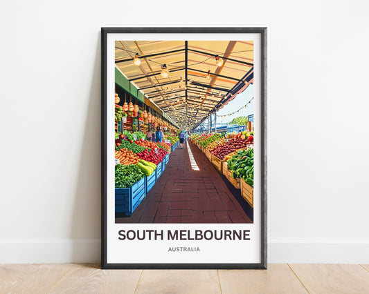 South Melbourne Market Travel Poster  - Historic Market Charm