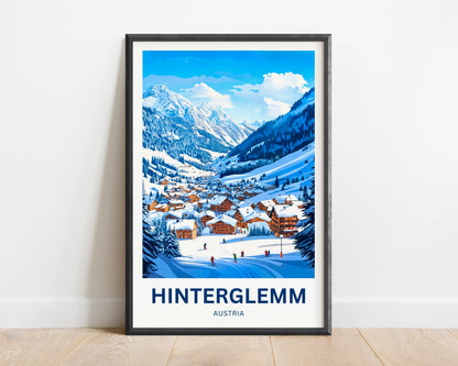Hinterglemm Travel Poster - Austrian Hinterglemm Ski Resort