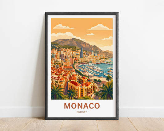 Monaco  Travel Poster - Aerial Elegance