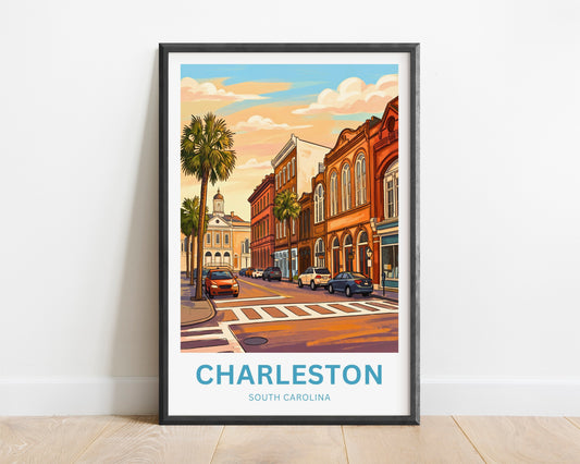 Charleston Historic District Travel Poster - Old Town Vibes