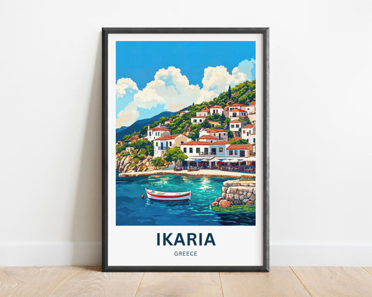 Ikaria Beach Travel Poster  - Seaside Harmony