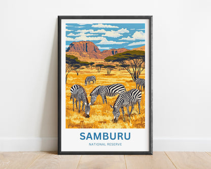 Samburu National Reserve Travel Poster - Kenya Hidden Treasure