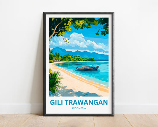 Gili Trawangan Travel Poster- Captivating Tropical Island Indonesia