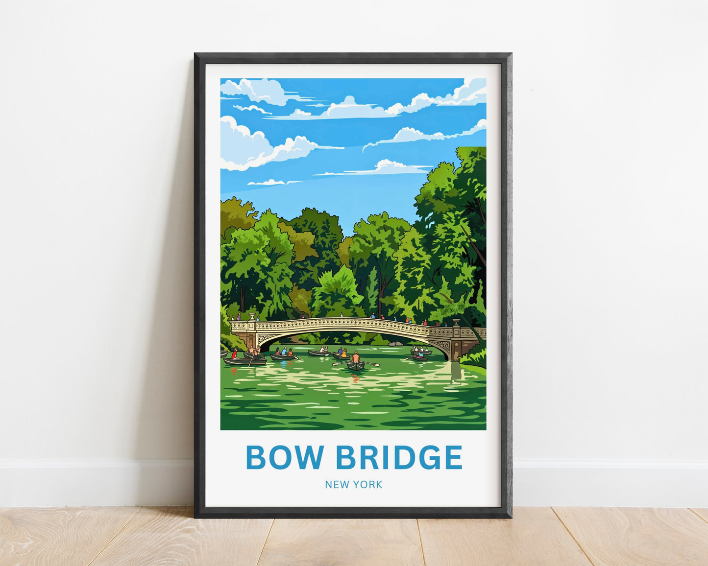 Bow Bridge  Travel Poster - New York Iconic Bridge