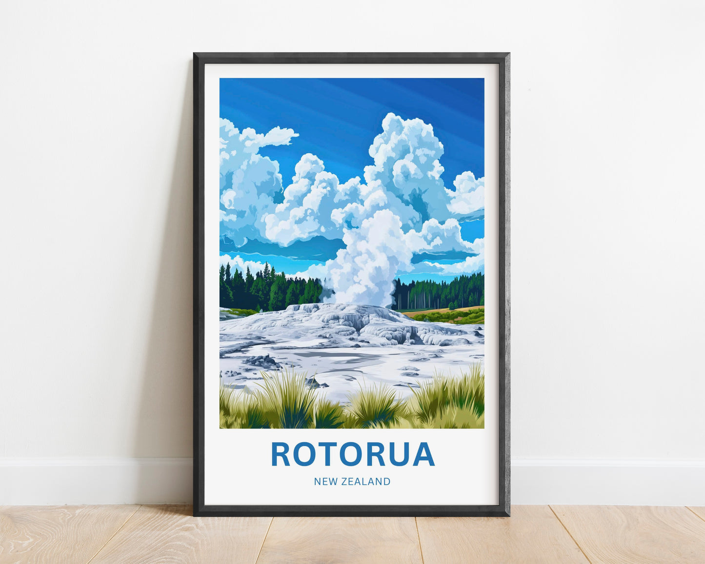Rotorua Travel Poster - Geothermal Wonderland