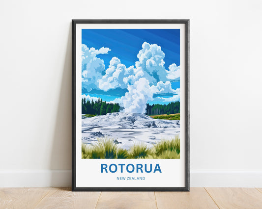 Rotorua Travel Poster - Geothermal Wonderland